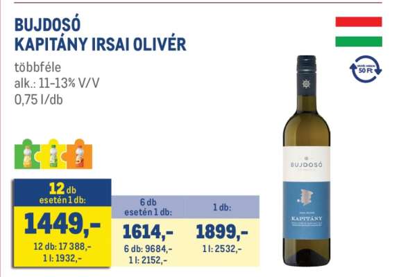 Bujdosó Kapitány Irsai Olivér
