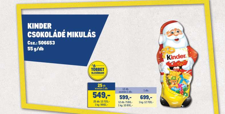 Kinder Csokoládé Mikulás