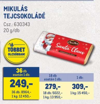 MIKULÁS TEJCSOKOLÁDÉ