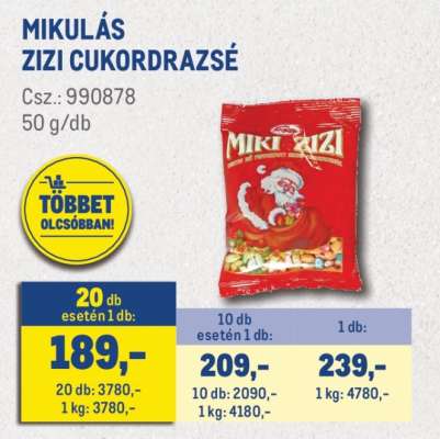 MIKULÁS ZIZI CUKORDRAZSÉ