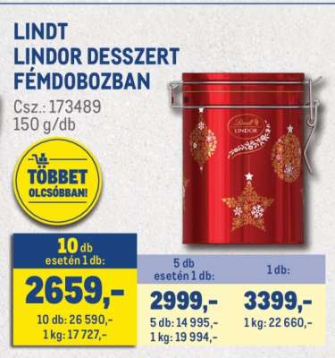 LINDT LINDOR DESSZERT FÉMDOBOZBAN