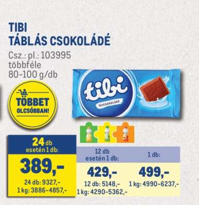 TIBI Táblás csokoládé