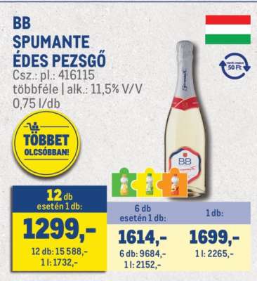 BB Spumante Édes Pezsgő