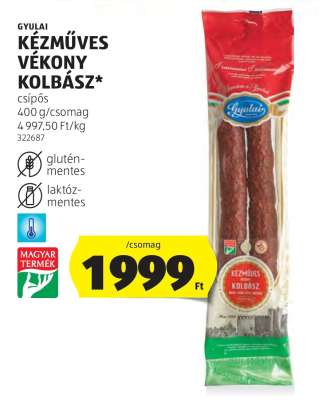 Gyulai kézműves vékony kolbász