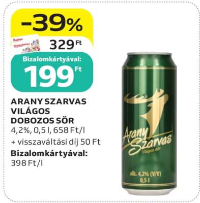 ARANY SZARVAS VILÁGOS DOBOZOS SÖR