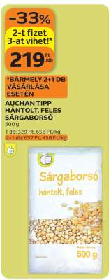 Auchan Tipp Hántolt, Feles Sárgaborsó
