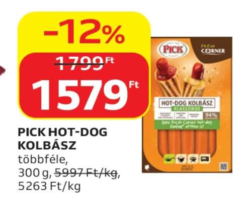 PICK Hot-dog kolbász