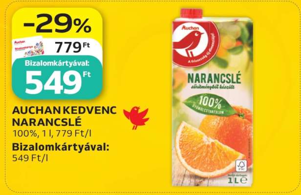 AUCHAN KEDVENC NARANCSLÉ