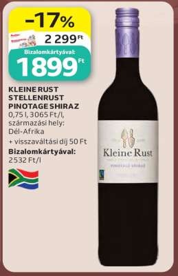 KLEINE RUST STELLENRUST PINOTAGE SHIRAZ