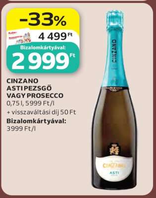 CINZANO ASTI PEZSGŐ VAGY PROSECCO