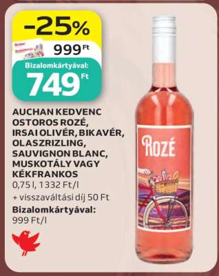 AUCHAN KEDVENC OSTOROS ROZÉ