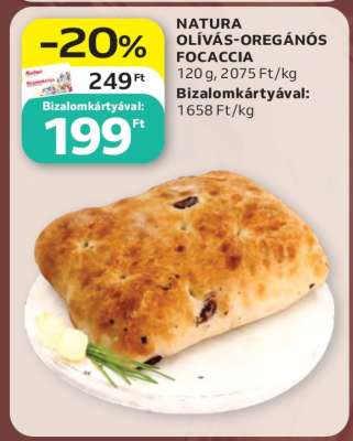 NATURA OLÍVÁS-OREGÁNÓS FOCACCIA