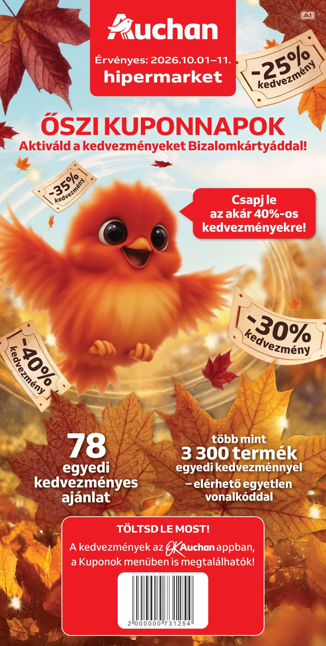 Auchan akciós újságok - 2026.10.01 - 2026.10.11. Oldal 1