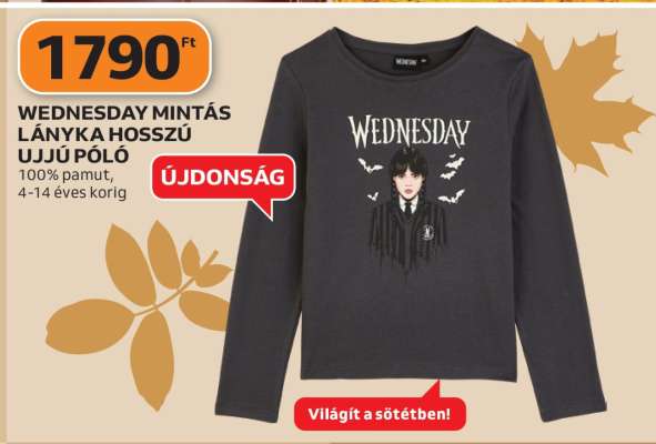WEDNESDAY MINTÁS LÁNYKA HOSSZÚ UJJÚ PÓLÓ