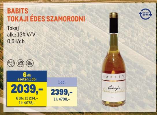 BABITS TOKAJI ÉDES SZAMORODNI