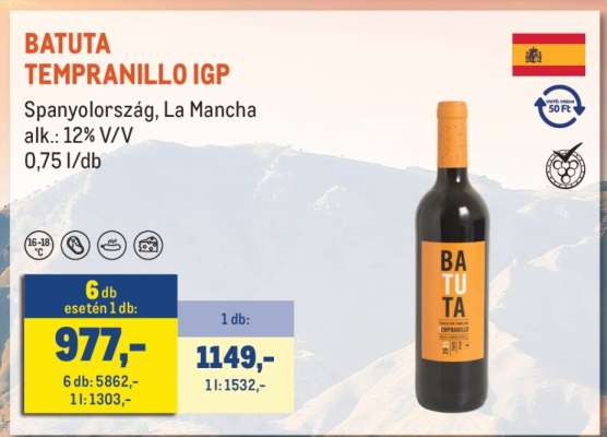 BATUTA TEMPRANILLO IGP