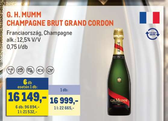 G. H. MUMM CHAMPAGNE BRUT GRAND CORDON