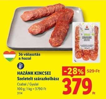HAZÁNK KINCSEI Szeletelt szárazkolbász