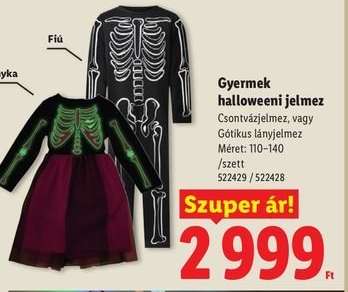 Gyermek halloweeni jelmez