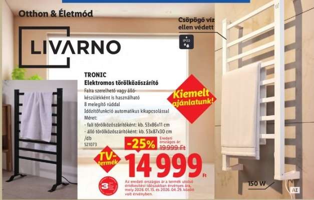 Tronic Elektromos törölközőszárító