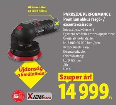 PARKSIDE PERFORMANCE Prémium akkus rezgő- / excentercsiszoló