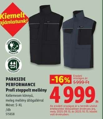 Parkside Performance Profi steppelt mellény