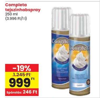 Completa tejszínhabspray