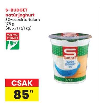 S-BUDGET natúr joghurt