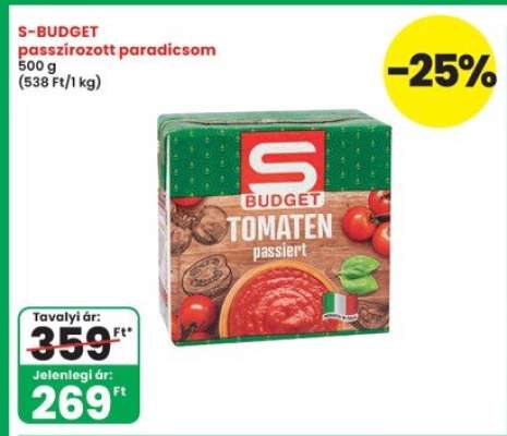 S-BUDGET passzírozott paradicsom