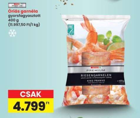 Óriás garnéla gyorsfagyasztott