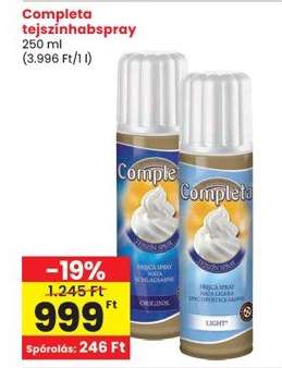 Completa tejszínhabspray