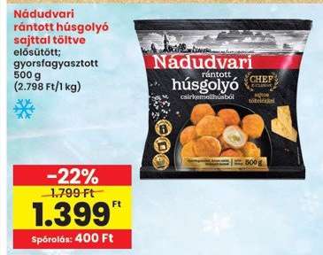 Nádudvari rántott húsgolyó sajttal töltve