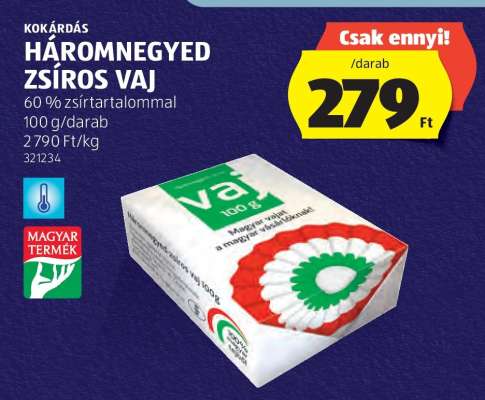 Kokárdás Háromnegyed Zsíros Vaj