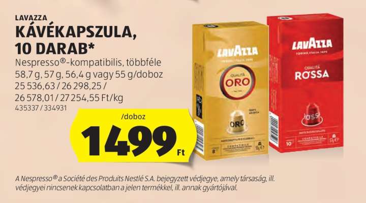Lavazza Kávékapszula, 10 darab