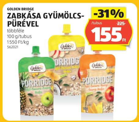 GOLDEN BRIDGE ZABKÁSA GYÜMÖLCS-PÜRÉVEL