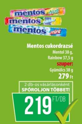 Mentos cukordrazsé