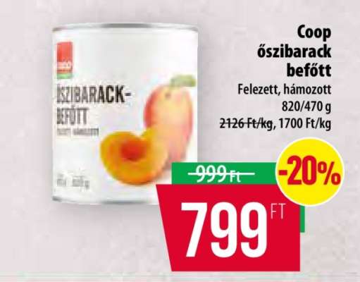 Coop őszibarack befőtt