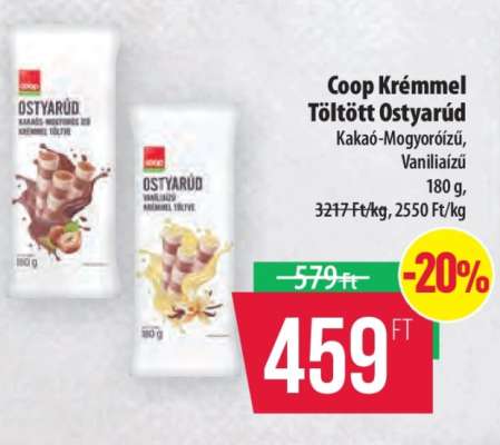 Coop Krémmel Töltött Ostyarúd