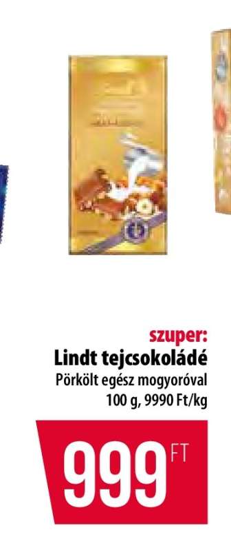 Lindt tejcsokoládé