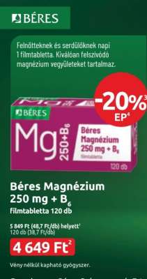 Béres Magnézium 250 mg + B6