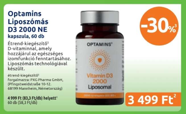 Optamins Liposzómás D3 2000 NE kapszula, 60 db