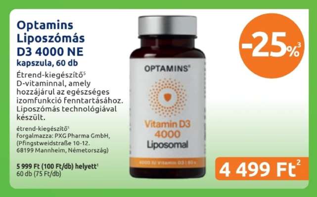 Optamins Liposzómás D3 4000 NE kapszula, 60 db
