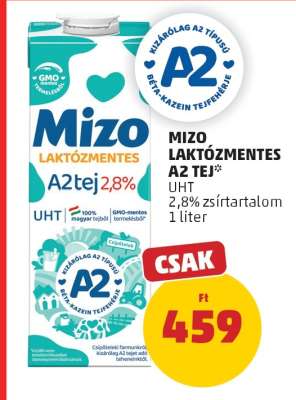 Mizo Laktózmentes A2 tej