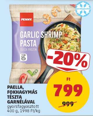 Paella, fokhagymás tészta garnélával