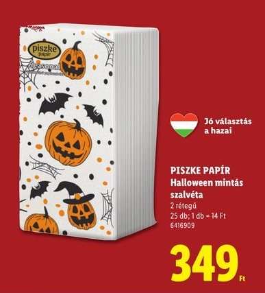 PISZKE PAPÍR Halloween mintás szalvéta