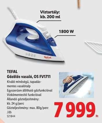 TEFAL Gőzölős vasaló, OS FV1711