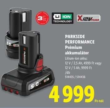 Parkside Performance Prémium akkumulátor