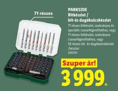 PARKSIDE Bitkészlet / bit- és dugókulcskészlet