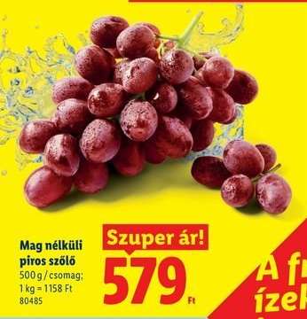 Mag nélküli piros szőlő