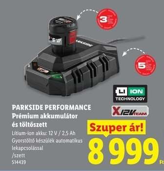 Parkside Performance Prémium akkumulátor és töltőszett